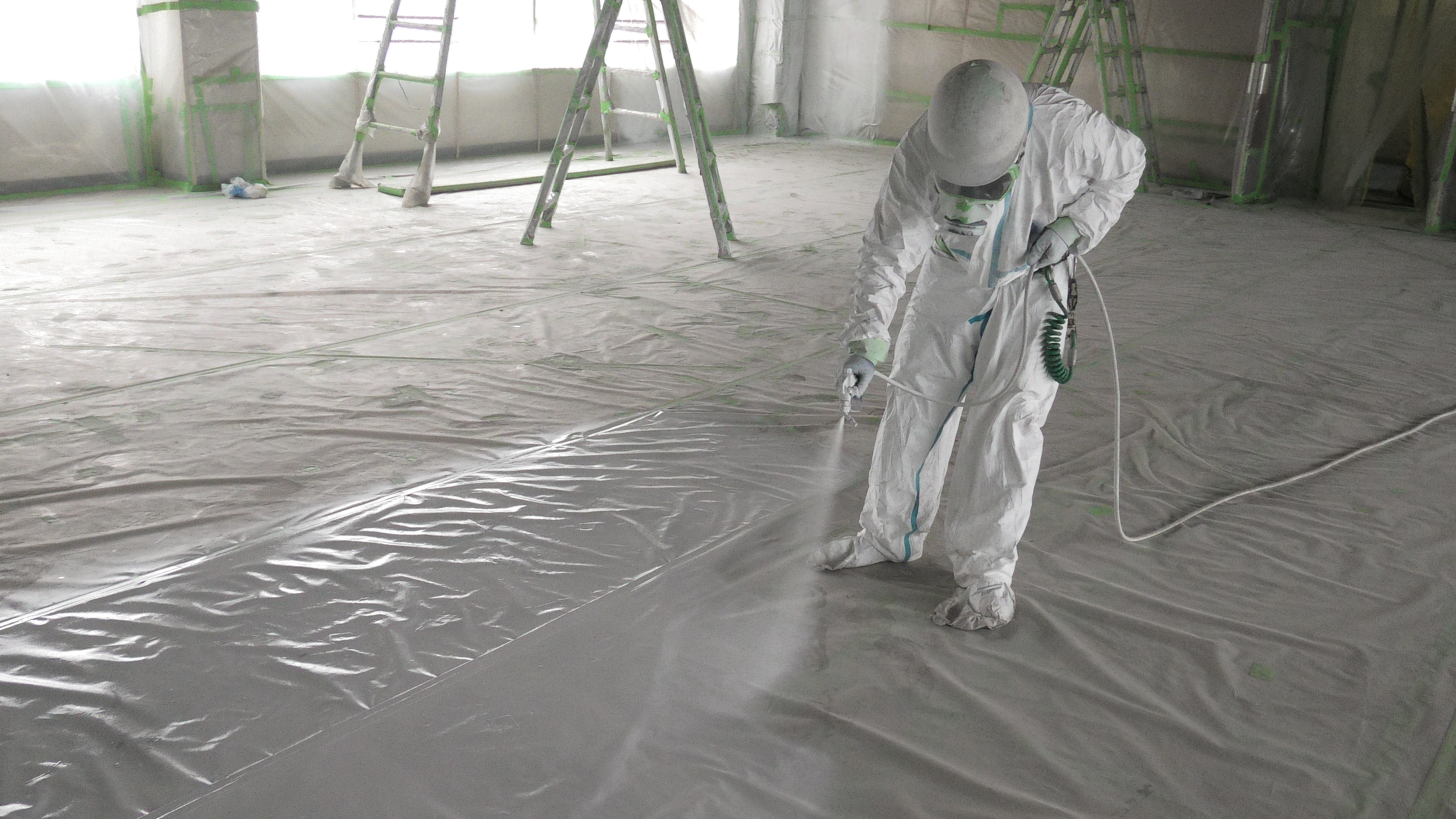 床面隔離シート封じ込め処理