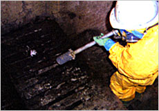 付着物洗浄（火格子部）